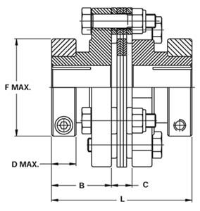 drawing of six bolt disc pack 