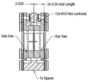 side view drawing of hub and disc