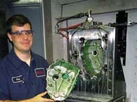 man holding prototype mold