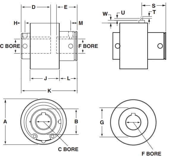 Shaft-to-Shaft Torq-Tenders with Actuating Pin Part Number: TT3X-CP Diagram
