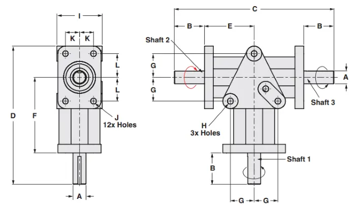 Counter-Rotating Gearbox Cross Section