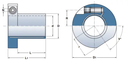 drawing of etp express keyless shaft bushing